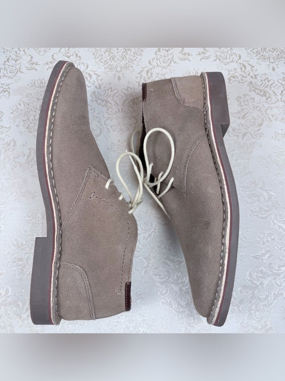 Kenneth Cole Reaction Taupe Suede Dress Shoes, 11.5